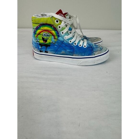 Spongebob SquarePants Sk8 Hi Vans Sneakers Hi-tops Skateboard Kids Size 3.5 Men - Picture 1 of 14